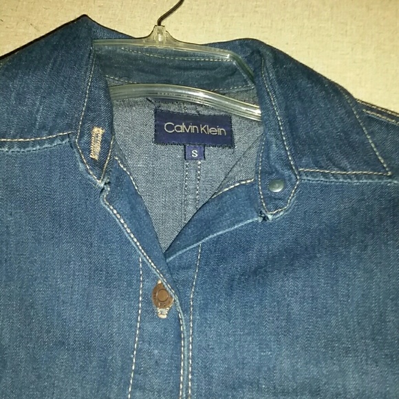 Brand new small Calvin Klein button up Jean dress - Picture 3 of 4